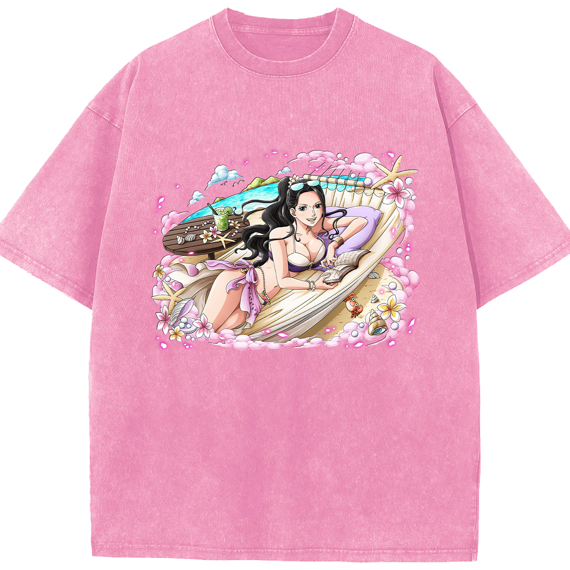 ワンピース ニコ・ロビン ONE PIECE Nico Robin 綿100% ヴィンテージ風 半袖Tシャツ（フロントプリント）